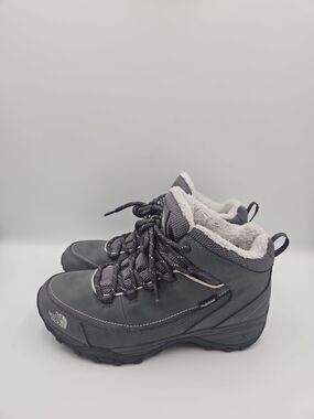 The North Face Women's Gray Lace-Up Faux-Fur Winter Boots